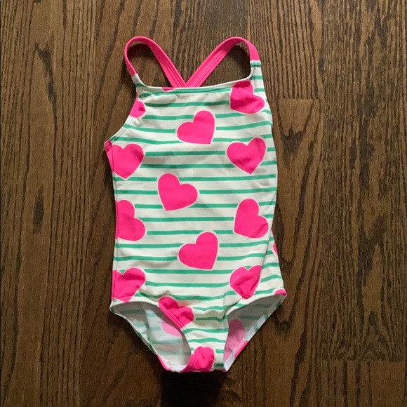 Mini Boden Other - Girls Mini Boden Heart Print Bathing Suit